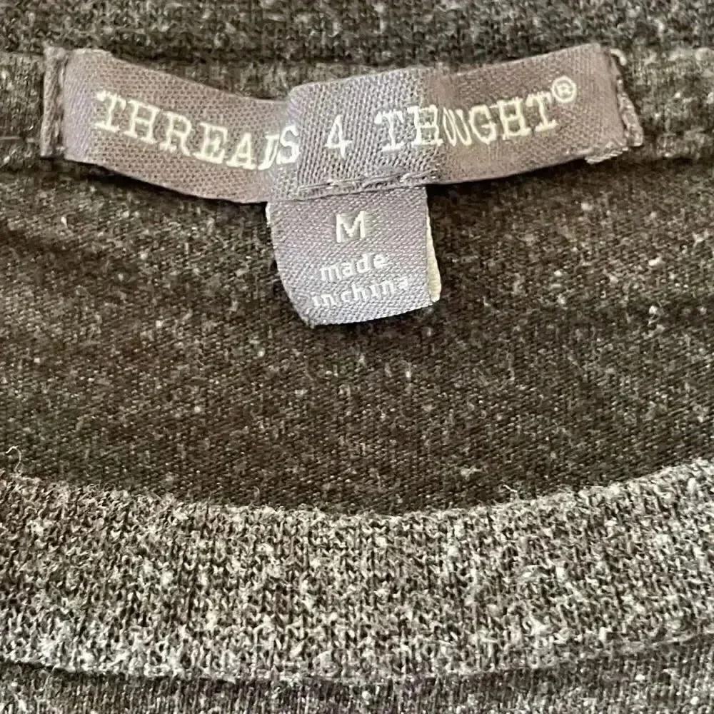 Threads 4 Thoughts Black Crewneck Soft Cotton Short Sleeves T-Shirt M #1484